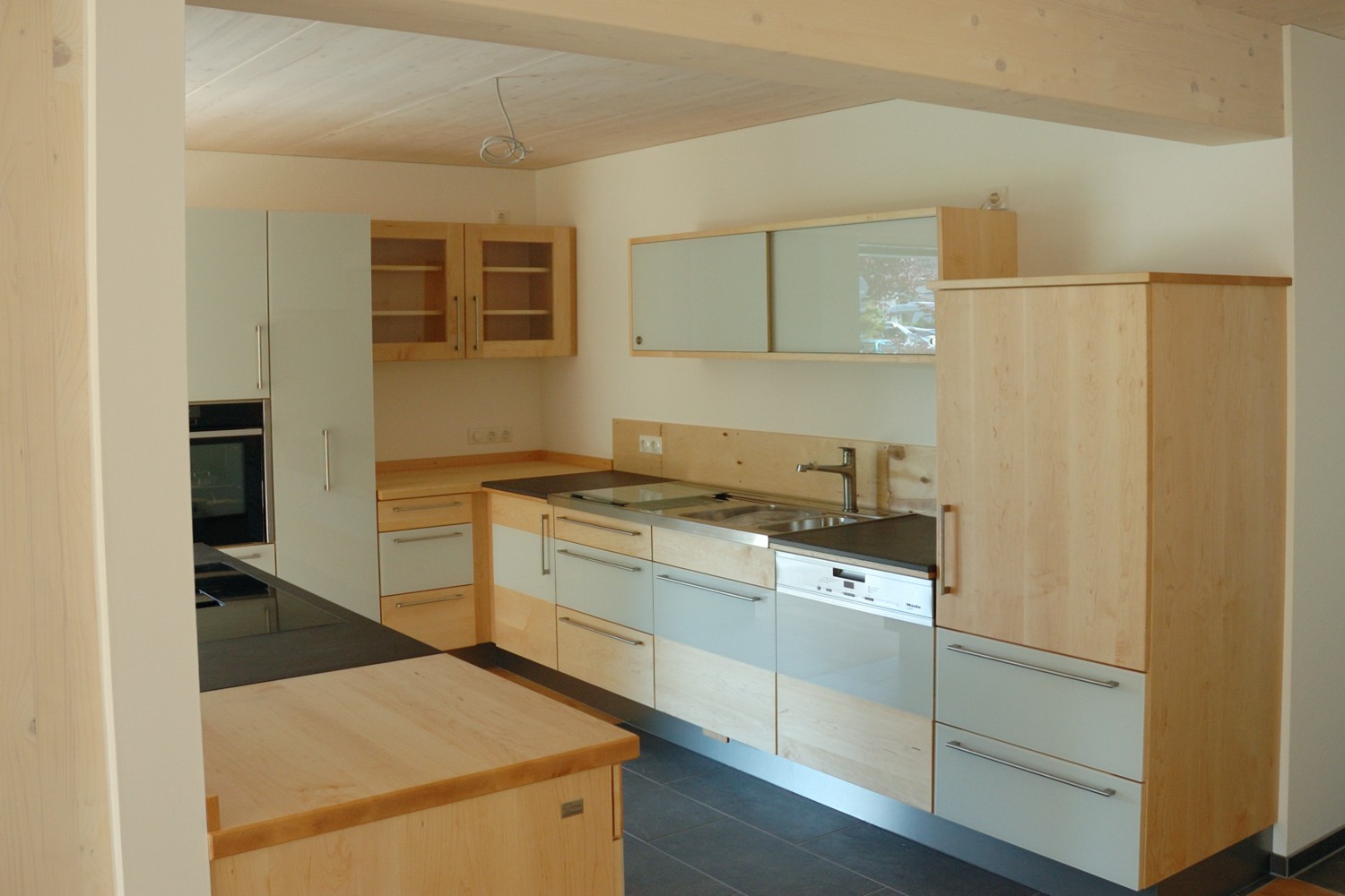 Küche Design-Ideen Licht Ahorn Schränke : Holz In Der Kuche Schoner