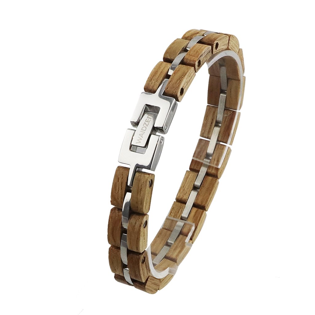  Armband für Damenn aus Holz und Edelstahl