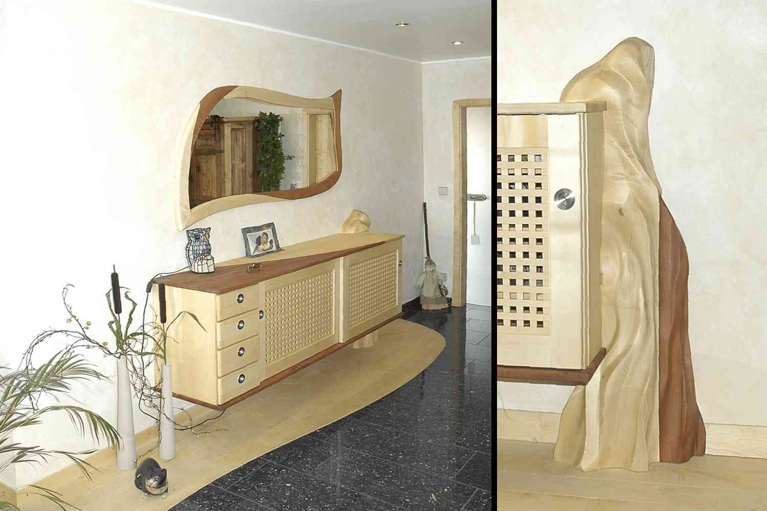 individuelle Garderobe mit Garderobenschrank in Ahorn