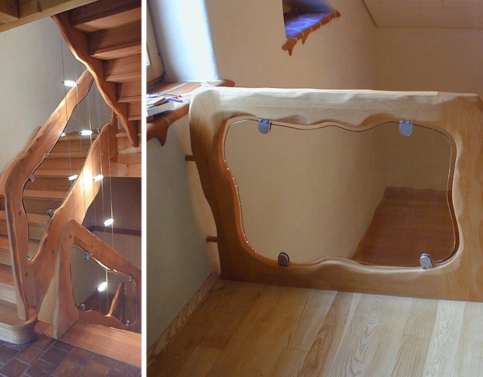 Innenausbau: schöne Holztreppe