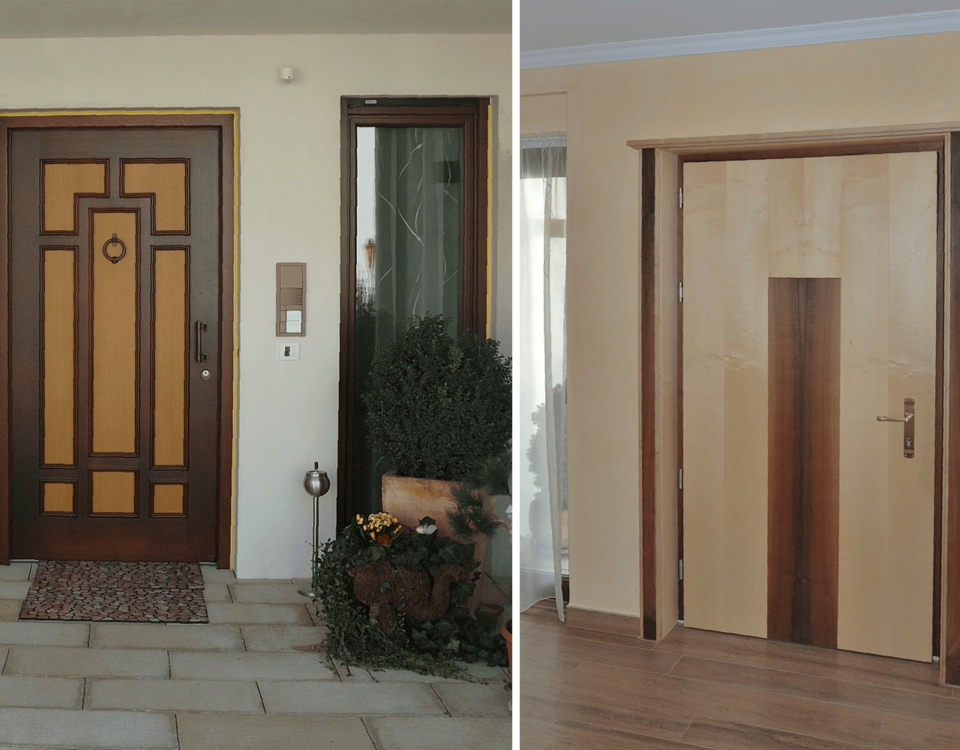 Haustür: außen Eiche, innen Ahorn