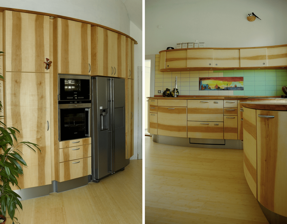 Runde Küche mit Hochschränken als Raumteiler, runde Küche Schwarzwald