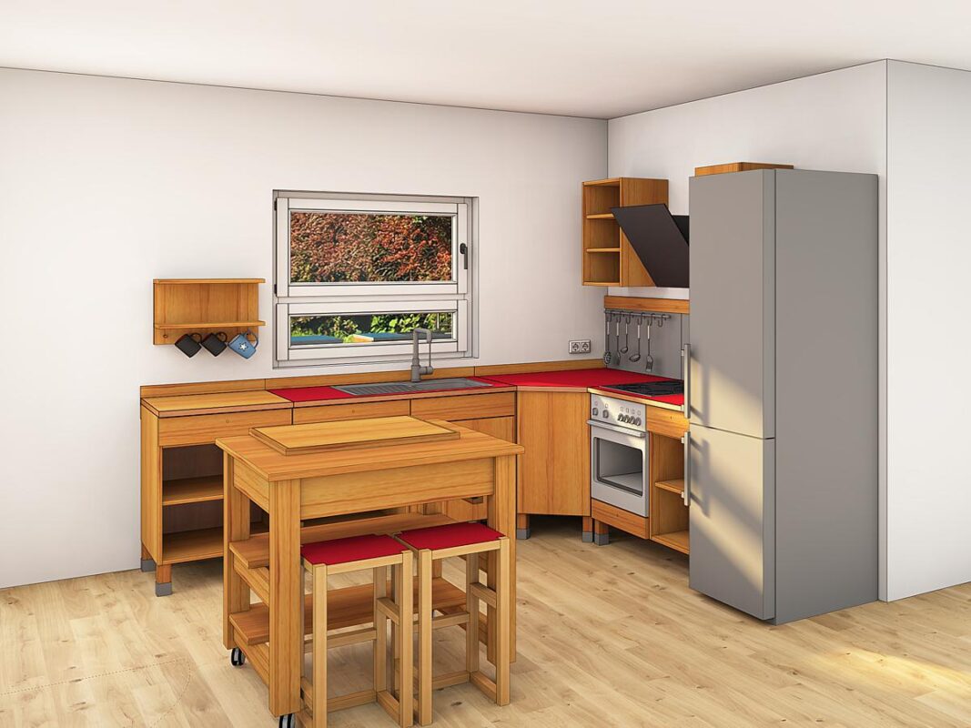 Preis einer Küche aus Küchenmodulen in Massivholz