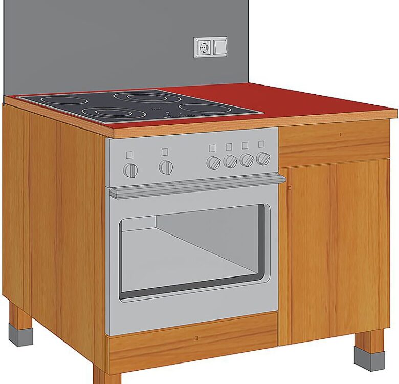 Kochstellenmodul mit Geräten Schublade und Topfschrank