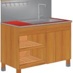 Spülenmodul mit ausziehbaren Holzböden
